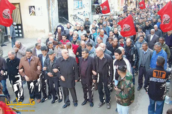 مسيرة لحزب الشعب الفلسطيني في مخيم البداوي في ذكرى اعادة تأسيسه