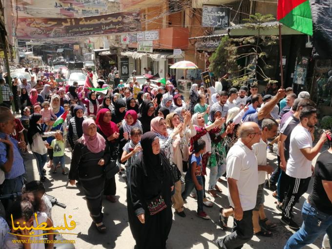 مسيرةٌ حاشدةٌ تجوب مخيّم البداوي في جمعة الغضب الرابعة "جمعة الشهيد حسين علاء الدين"