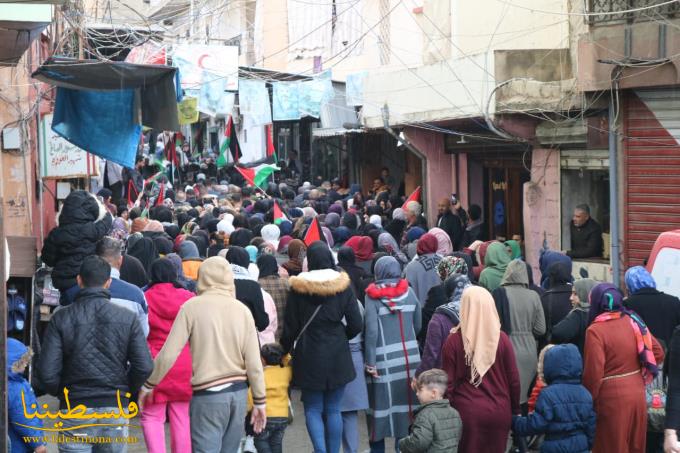 مسيرةٌ جماهيريةٌ غاضبةٌ في مخيم البرج الشمالي استنكارًا لصفقة القرن ودعمًا للقيادة الفلسطينية