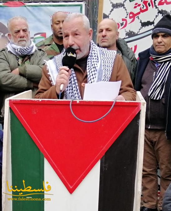 وقفة تأييد ودعم للقيادة الفلسطينية في مخيم البداوي