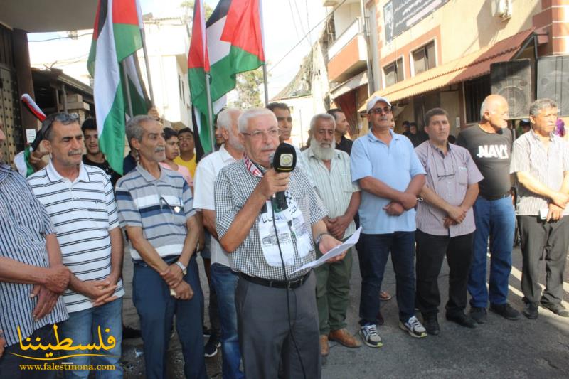 وقفةٌ جماهيريةٌ حاشدةٌ في مخيم البص ضد مخطط ضم الأراضي الفلسطينية للكيان الصهيوني