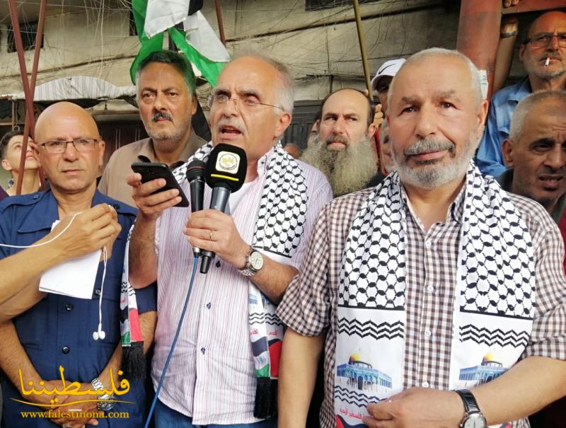 وقفةٌ حاشدةٌ في مخيم البداوي رفضاً لقرار الضم الصهيوني لأراضينا الفلسطينية