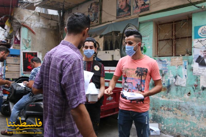 حملة توعية وتوزيع كُمامات للوقاية من وباء كورونا في مخيم شاتيلا