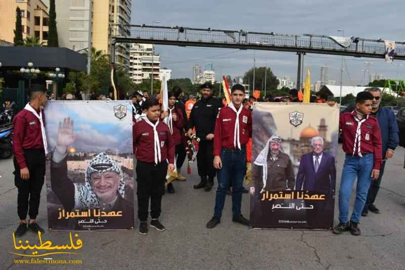 إضاءة شُعلة شهداء فلسطين وأكاليل باسم السيد الرئيس في مثوى الشهداء في بيروت إحياءً ليوم الشهيد