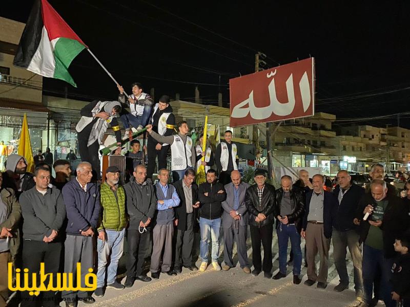 وقفة غضب ومسيرة جماهيرية في نهر البارد دعما لأهلنا في فلسطين وتنديداً بجرائم الإحتلال الصهيوني