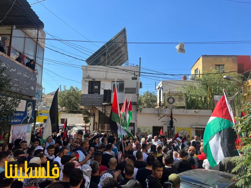 (تحت المقال - 5) - هيئة العمل الفلسطيني المشترك في البقاع تنظِّم مسيرة غضب ضد العدوان الصهيوني على قطاع غزة