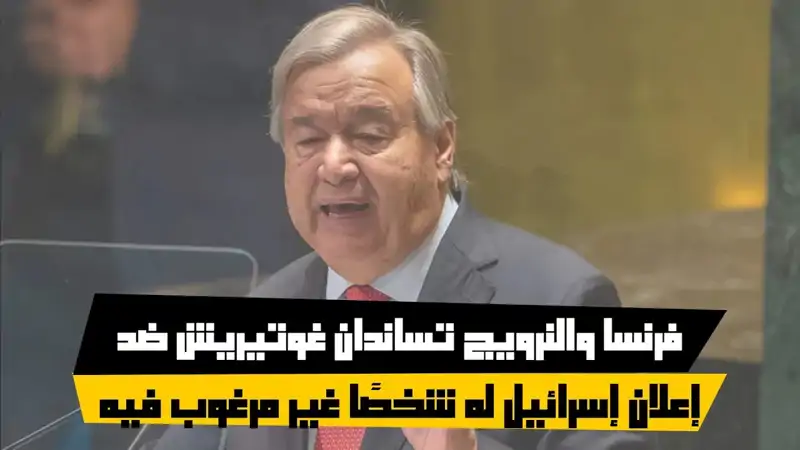 فرنسا والنرويج تساندان غوتيريش ضد إعلان إسرائيل له شخصًا غير م...