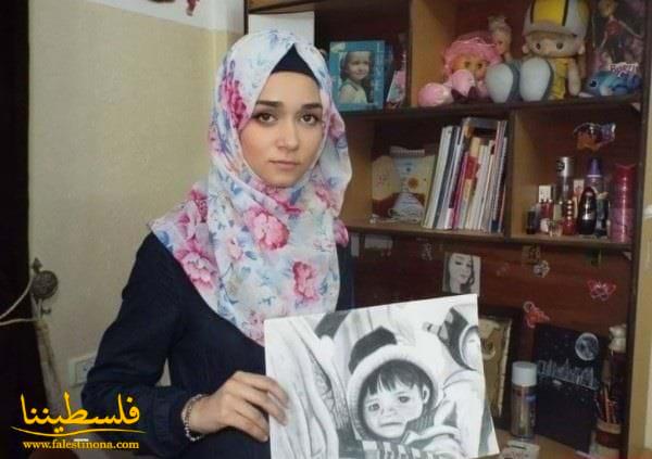 (تحت المقال - 4) - غزة :"أمل" .. فنّانة ترسم الانتفاضة على الحجارة والبيض