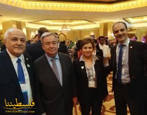 وفد دولة فلسطين يلتقي غوتيريس في المؤتمر التحضيري للمناخ بابو ظبي