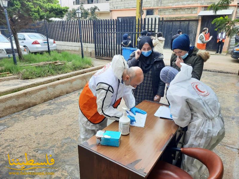 جمعيَّة الهلال الأحمر الفلسطيني- إقليم لبنان تجري فحوصات "pcr" لطلبة ثانوية عمقا في نهر البارد