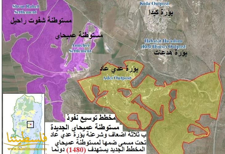 الاحتلال يستولي على 1480 دونما من أراضي قرى جالود وترمسعيا والمغير وقريوت