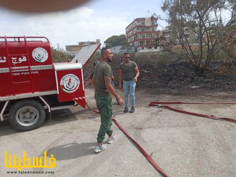 (تحت المقال - 6) - فوج الشبيبة للاطفاء والدفاع  المدني الفلسطيني يشاركون في اطفاء حريق جل البحر