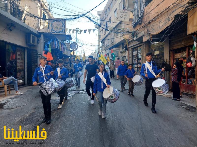 مسيرة أكاليل في مخيم البداوي وفاءً لشهداء الثورة الفلسطينية