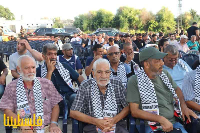 حركة "فتح" وقوات الأمن الوطني في لبنان تؤبِّن الشهداء العرموشي وفندي وعمر محمد في مخيم الرشيدية