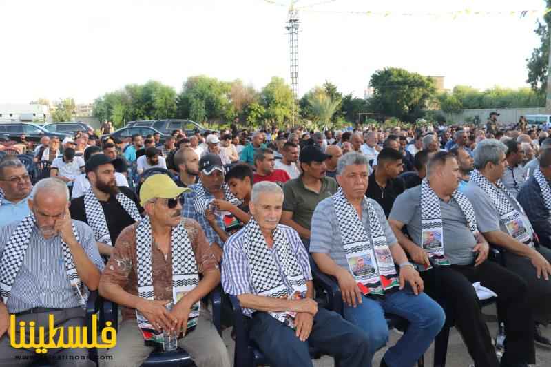 حركة "فتح" وقوات الأمن الوطني في لبنان تؤبِّن الشهداء العرموشي وفندي وعمر محمد في مخيم الرشيدية