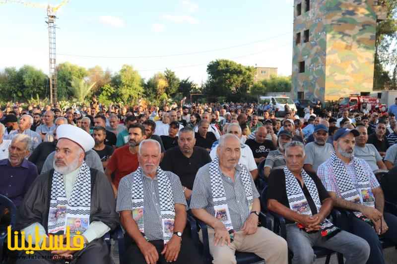 حركة "فتح" وقوات الأمن الوطني في لبنان تؤبِّن الشهداء العرموشي وفندي وعمر محمد في مخيم الرشيدية