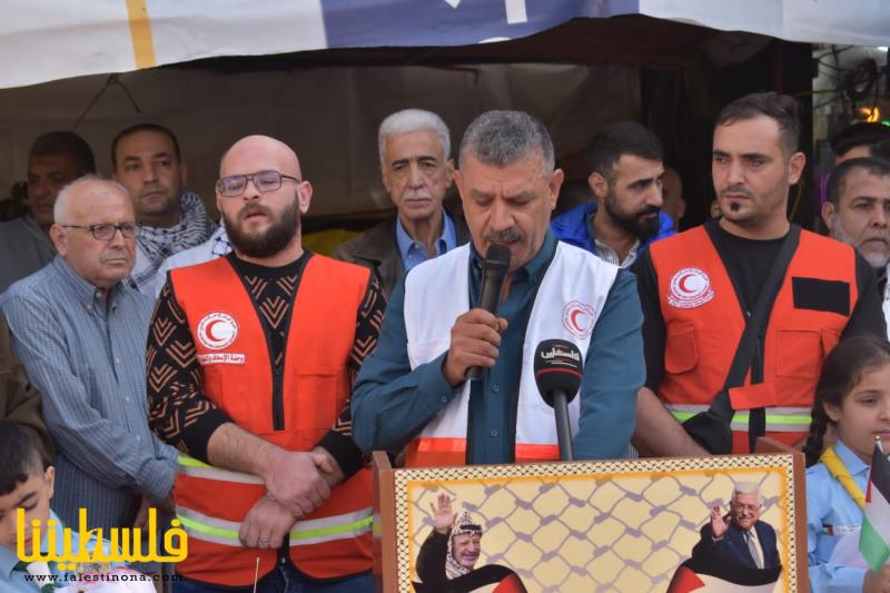 وقفة تضامنية ومسيرة جثامين للجسم الطبي الفلسطيني واللبناني مع فلسطين في مخيم برج البراجنة