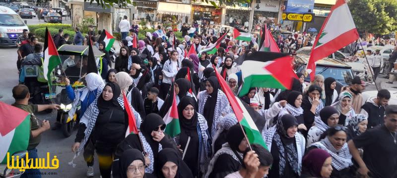 (تحت المقال - 8) - مسيرة حاشدة في صيدا دعمًا للشعب الفلسطيني