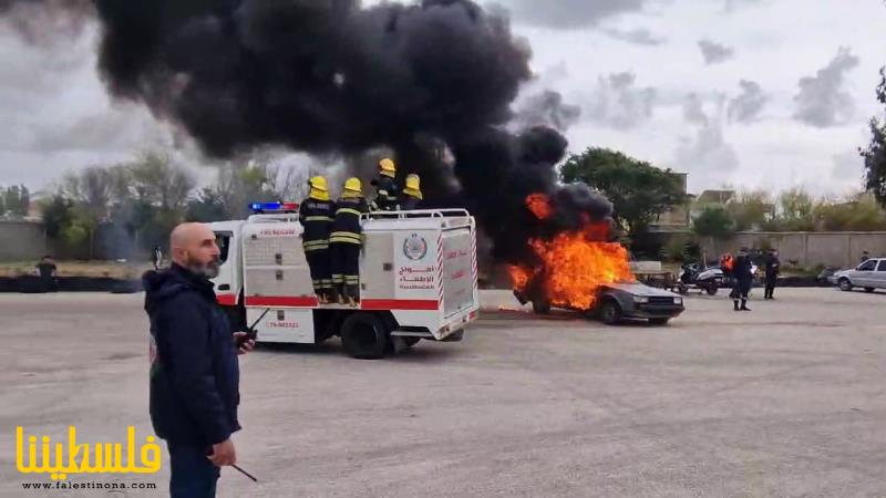 (تحت المقال - 5) - أفواج الإطفاء الفلسطينية ووحدة الإسعاف والطوارئ تنفذان مناورة تدريبية